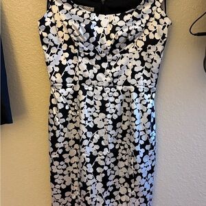 Maggy London Black and White Floral Midi Dress